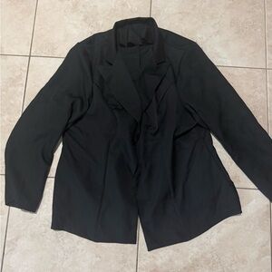 Black Women's Open-Front Blazer Jacket